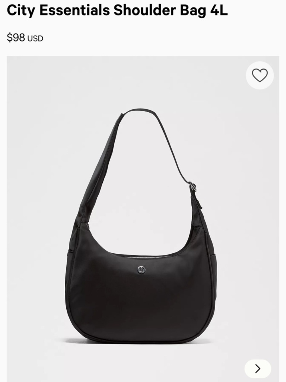 Lululemon City Essentials 4L Shoulder Bag Purse